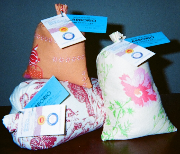 Confezione di riso Arborio in sacchetti di tela per alimenti da 1Kg, 2Kg, 5Kg