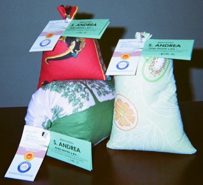 Confezione di riso S. Andrea in sacchetti di tela per alimenti da 1Kg, 2Kg, 5Kg